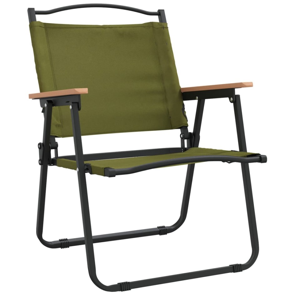 Sillas de camping 2 uds tela Oxford verde 54x55x78