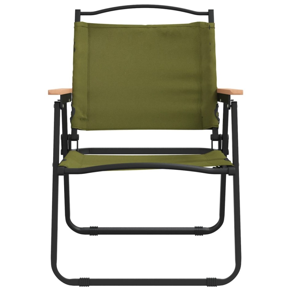 Sillas de camping 2 uds tela Oxford verde 54x55x78