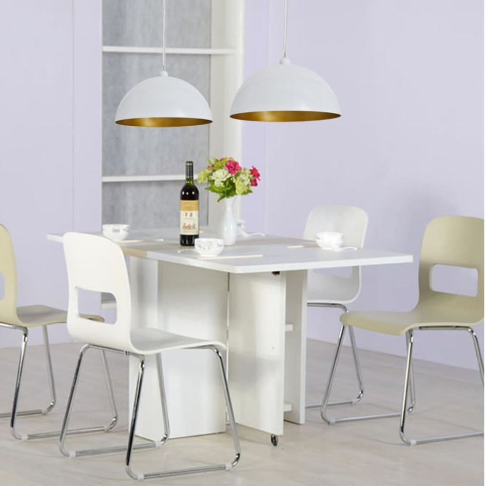 Lámpara de techo 2 uds altura ajustable semiesférica