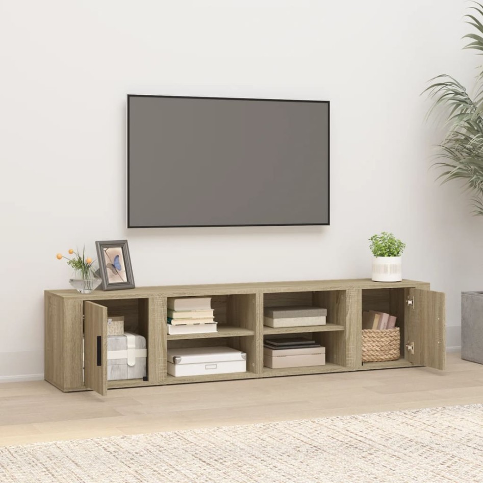 Mueble TV 2 uds madera contrachapada roble Sonoma 80x31,5x36