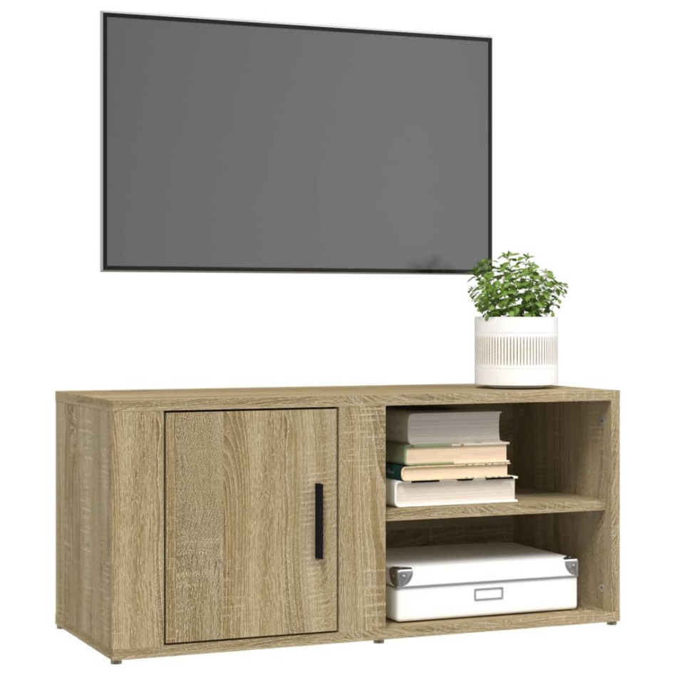 Mueble TV 2 uds madera contrachapada roble Sonoma 80x31,5x36