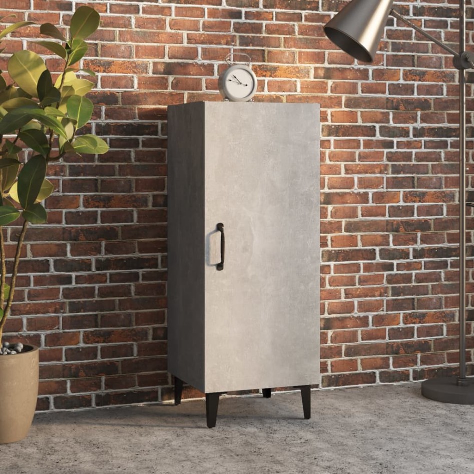 Aparador de madera contrachapada gris hormigón 34,5x34x90