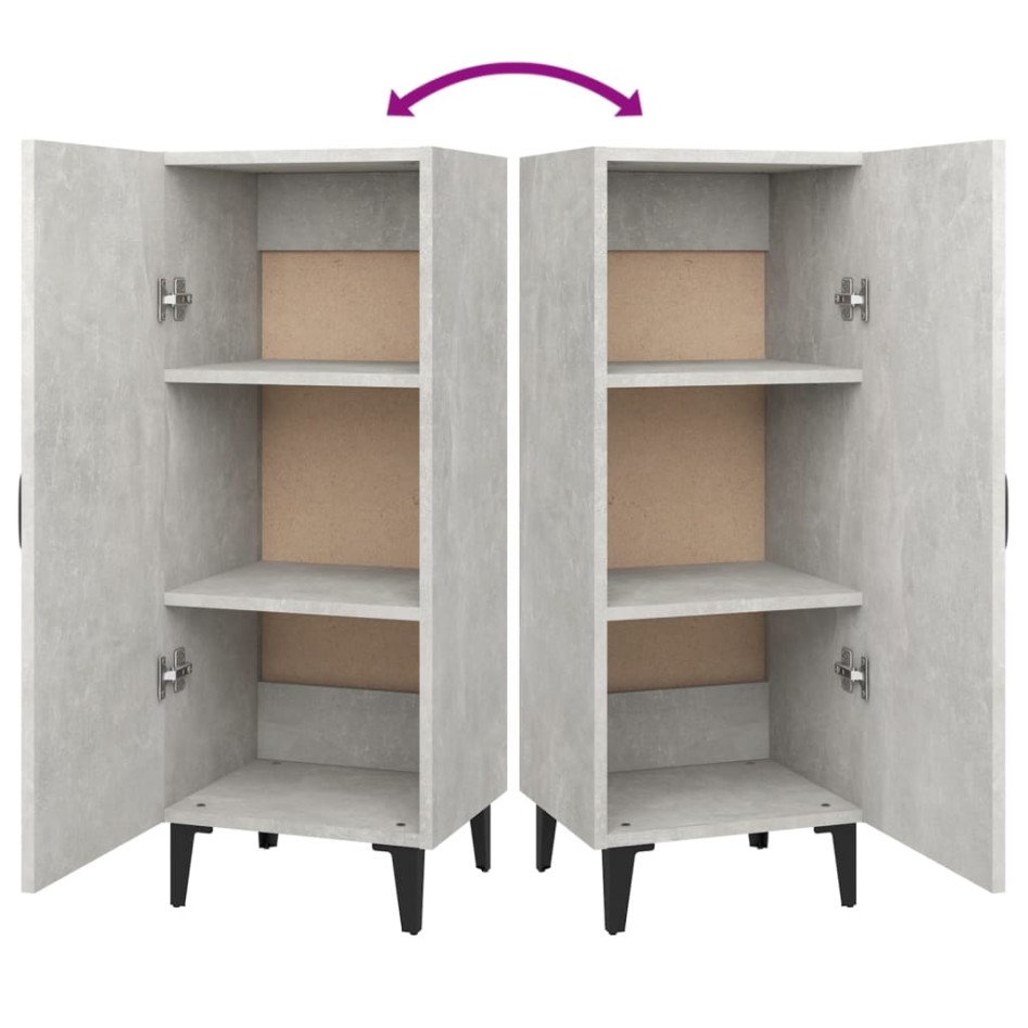 Aparador de madera contrachapada gris hormigón 34,5x34x90