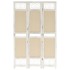 Biombo divisor de 3 paneles de tela color crema 105x165