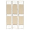 Biombo divisor de 3 paneles de tela color crema 105x165 cm