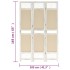 Biombo divisor de 3 paneles de tela color crema 105x165