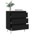 Aparador de madera contrachapada negro 60x35x70