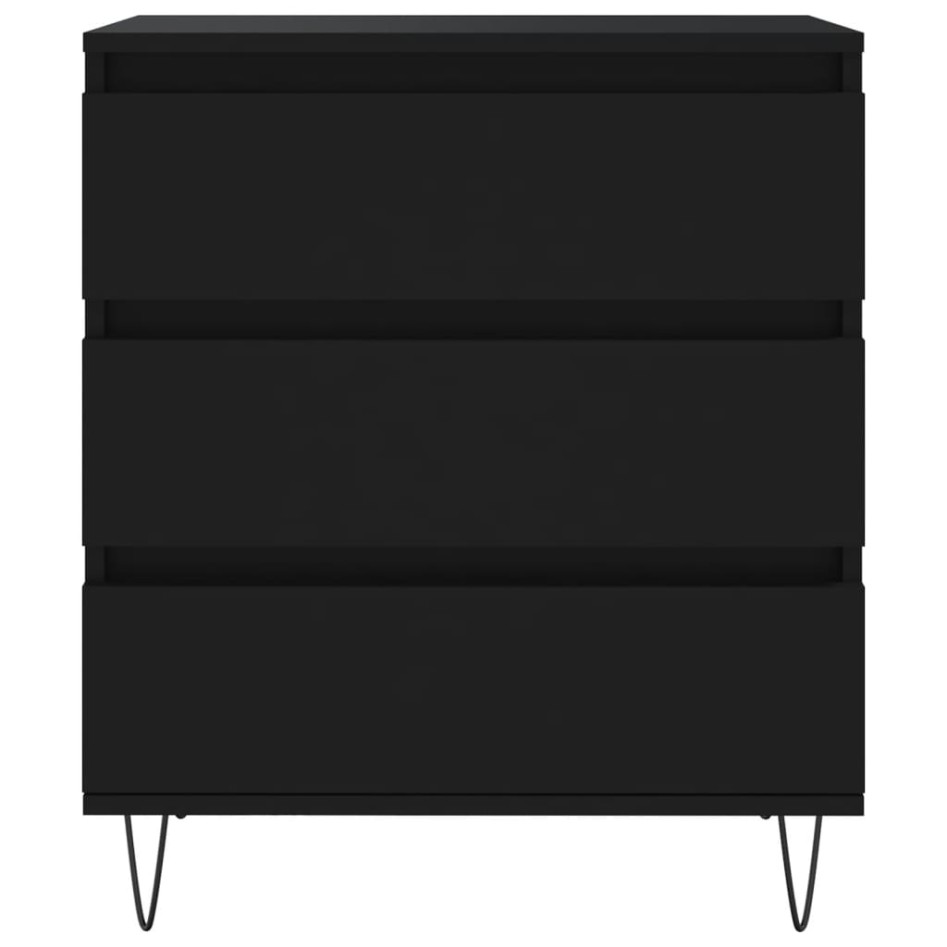 Aparador de madera contrachapada negro 60x35x70