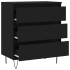 Aparador de madera contrachapada negro 60x35x70