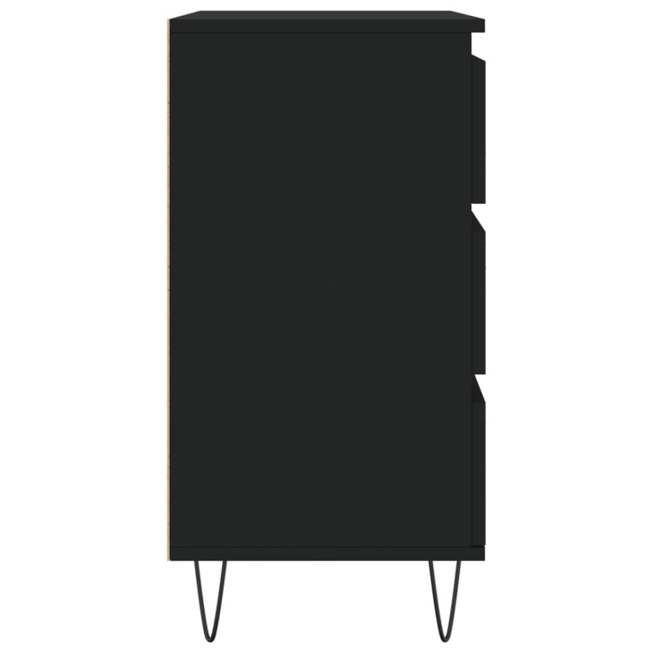 Aparador de madera contrachapada negro 60x35x70