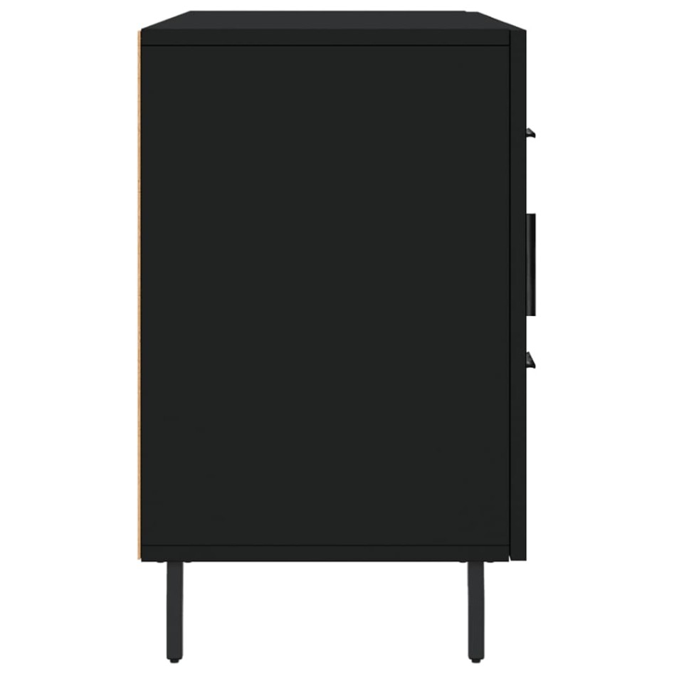 Aparador de madera de ingeniería negro 100x36x60