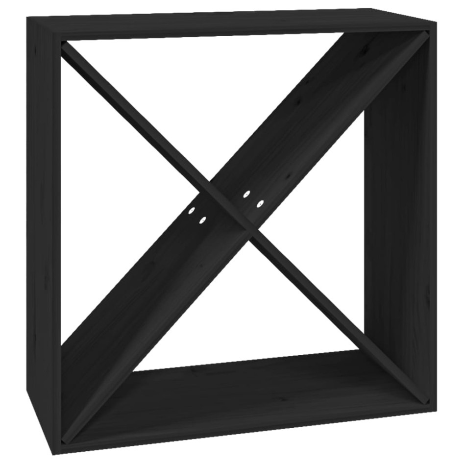 Botellero de madera maciza de pino negro 62x25x62