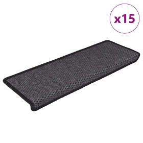 Alfombra autoadhesiva escalera sisal 15 uds antracita