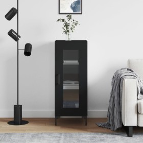 Aparador de madera contrachapada negro 34,5x34x90