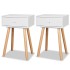 Mesitas de noche 2 uds madera maciza de pino blanco 40x30x61