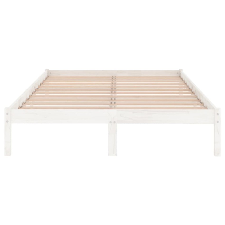 Estructura de cama sin colchón madera maciza blanco 160x200