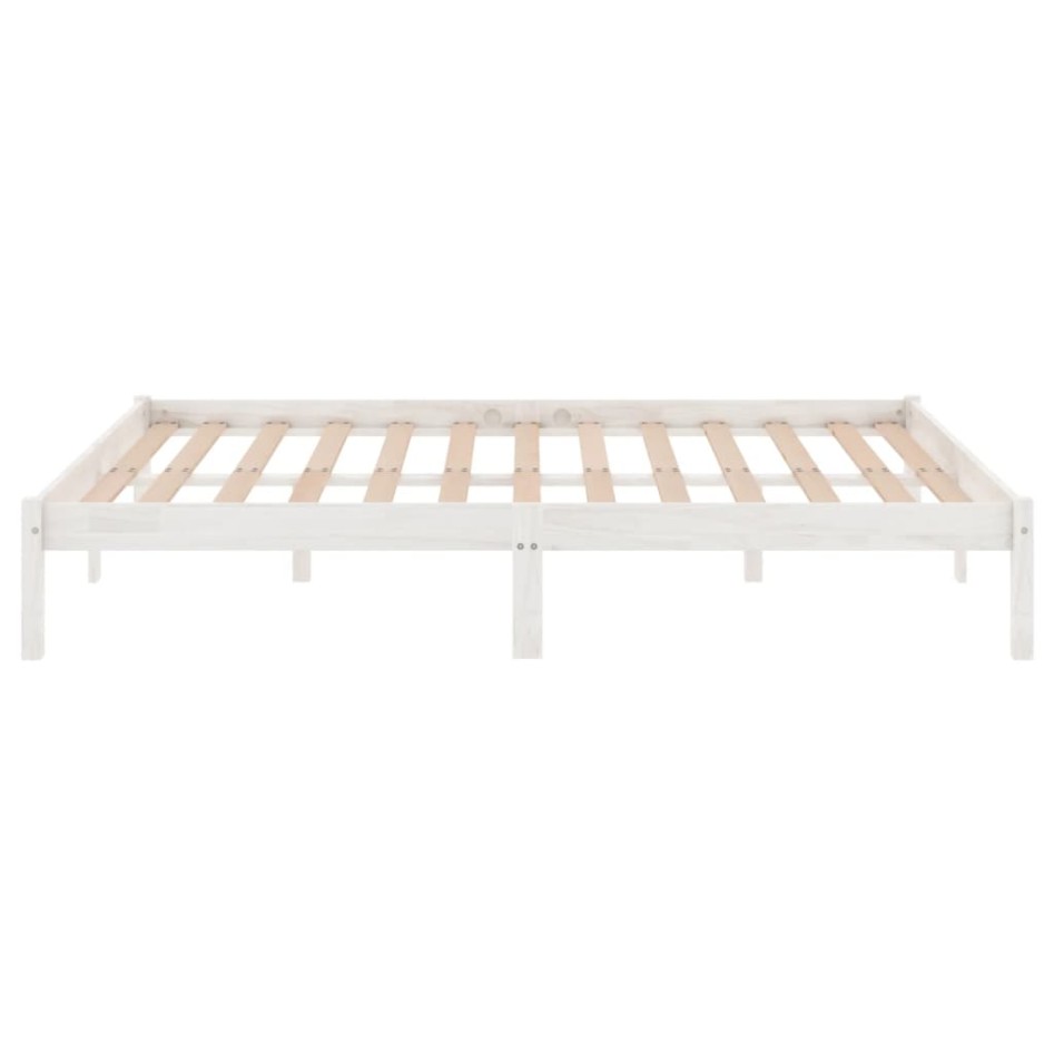Estructura de cama sin colchón madera maciza blanco 160x200