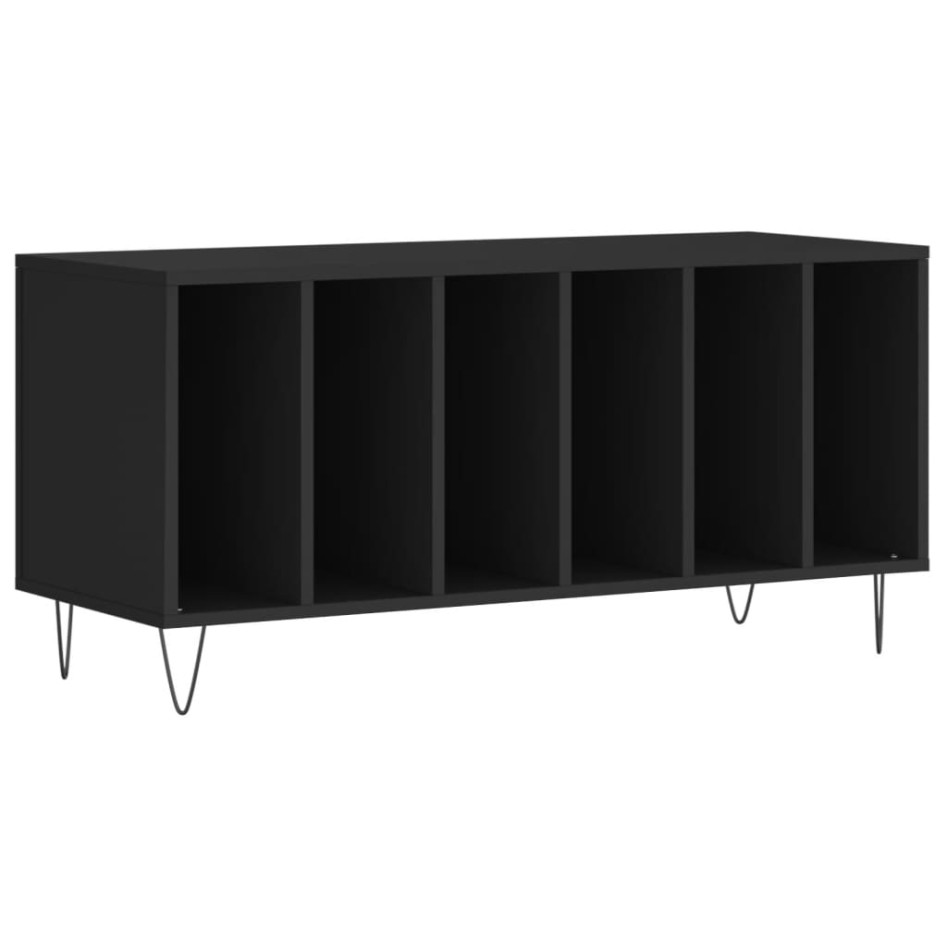 Mueble para discos madera contrachapada negro 100x38x48