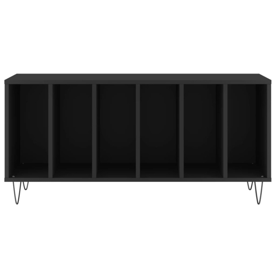 Mueble para discos madera contrachapada negro 100x38x48