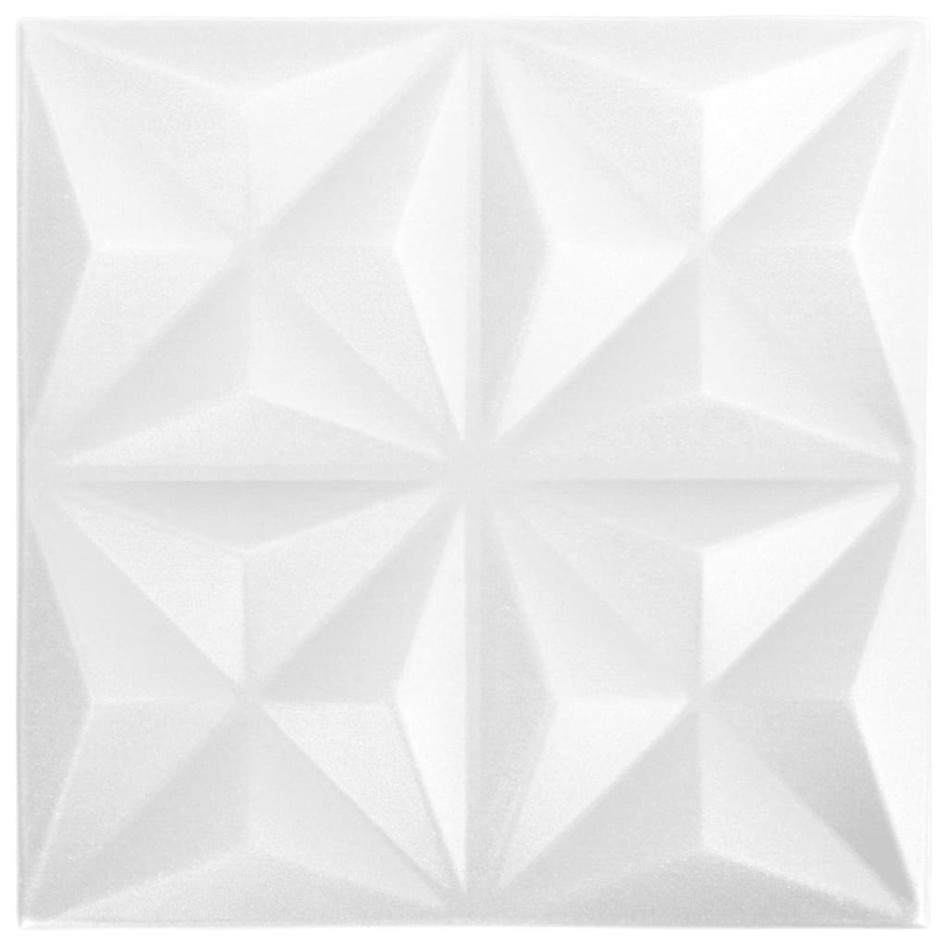 Paneles de pared 3D 24 unidades blanco origami 6 m² 50x50