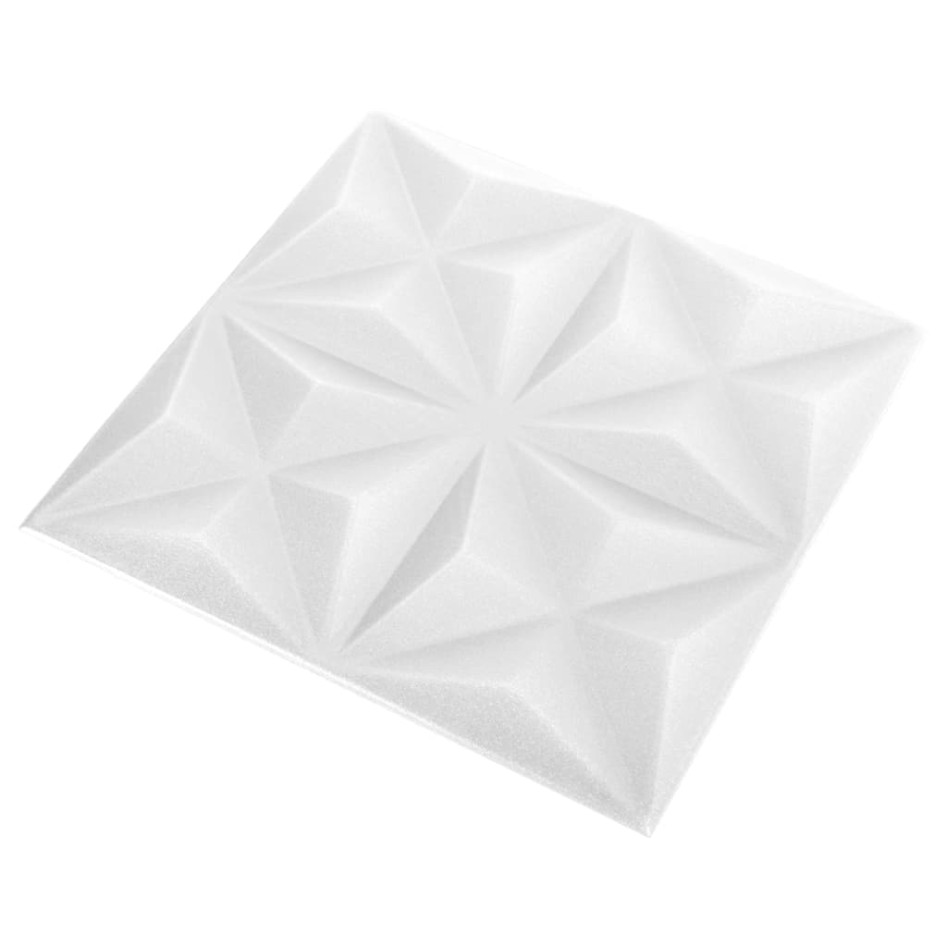 Paneles de pared 3D 24 unidades blanco origami 6 m² 50x50