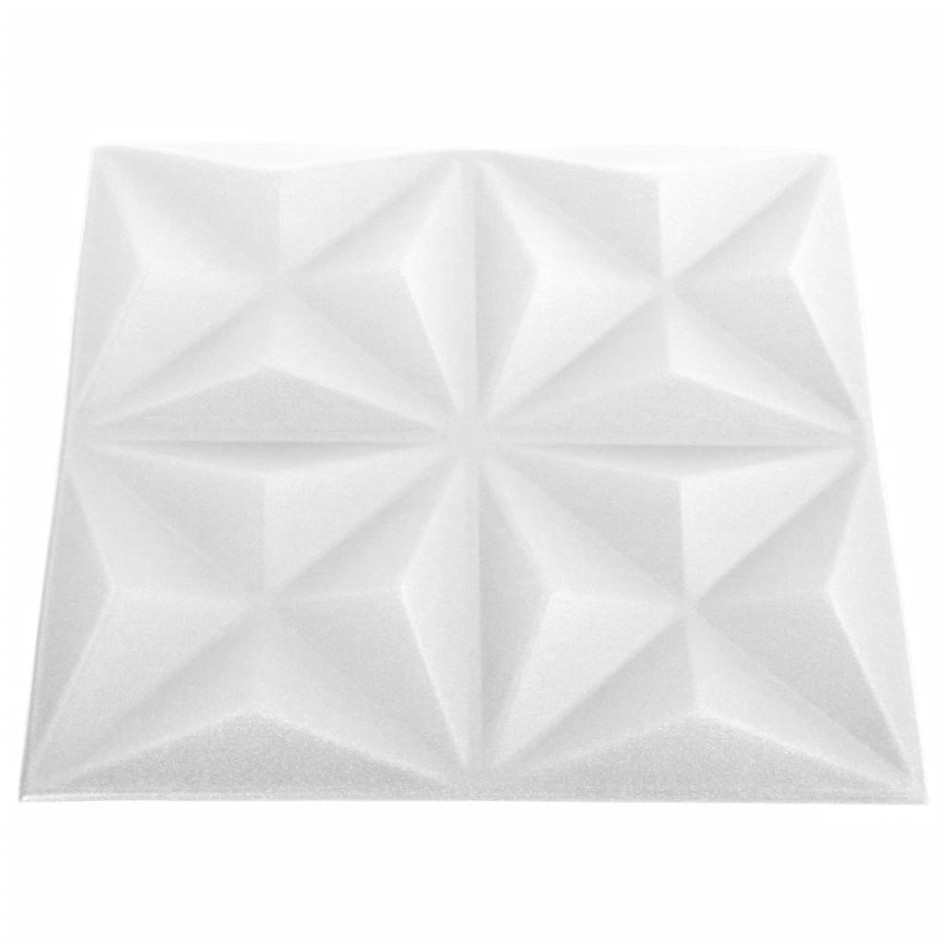 Paneles de pared 3D 24 unidades blanco origami 6 m² 50x50