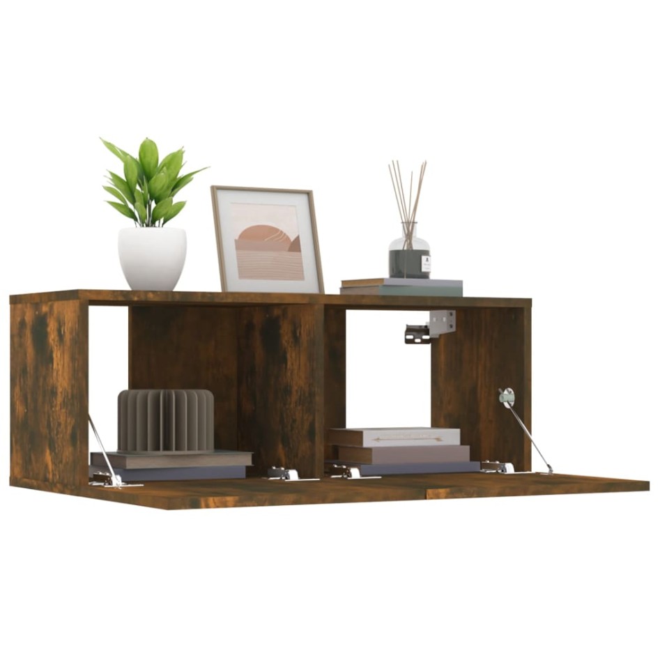 Muebles de TV 2 uds madera ingeniería color roble 80x30x30