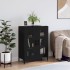 Aparador de madera de ingeniería negro 69,5x34x90