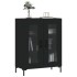 Aparador de madera de ingeniería negro 69,5x34x90