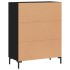 Aparador de madera de ingeniería negro 69,5x34x90