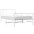 Estructura cama sin colchón con estribo metal blanco 90x190