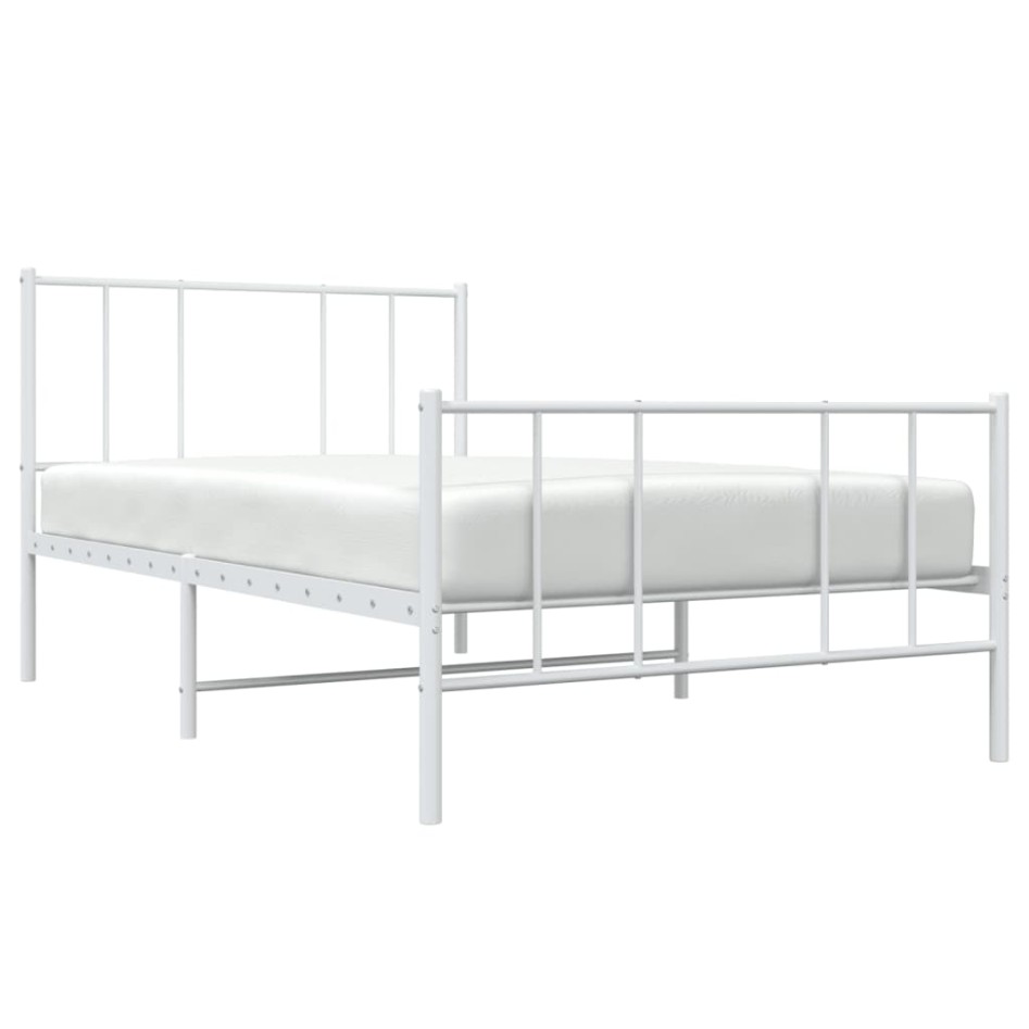 Estructura cama sin colchón con estribo metal blanco 90x190
