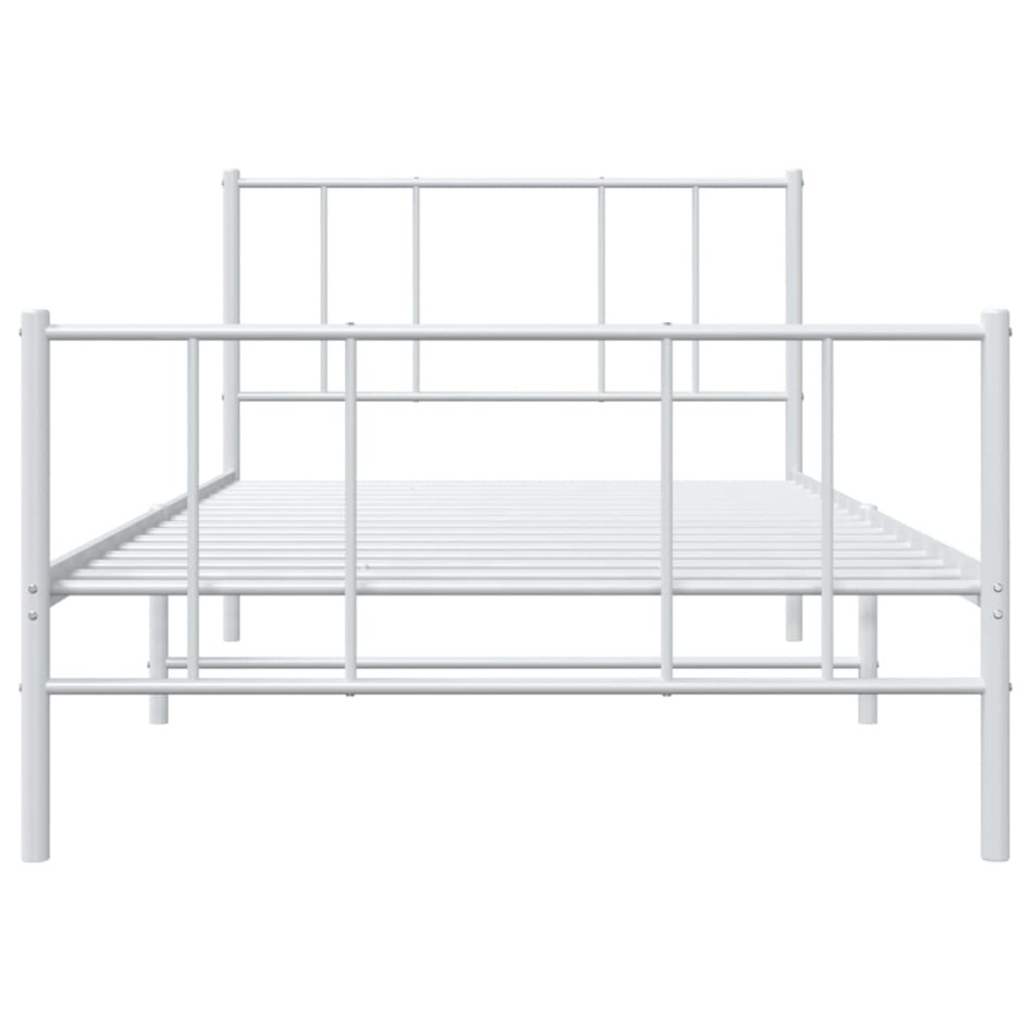 Estructura cama sin colchón con estribo metal blanco 90x190
