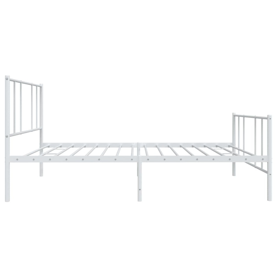 Estructura cama sin colchón con estribo metal blanco 90x190