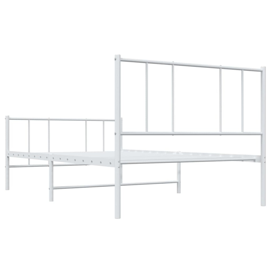 Estructura cama sin colchón con estribo metal blanco 90x190