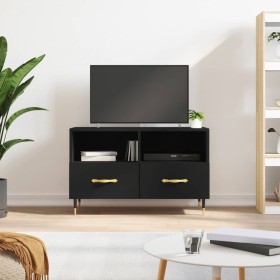 Mueble para TV madera contrachapada negro 80x36x50