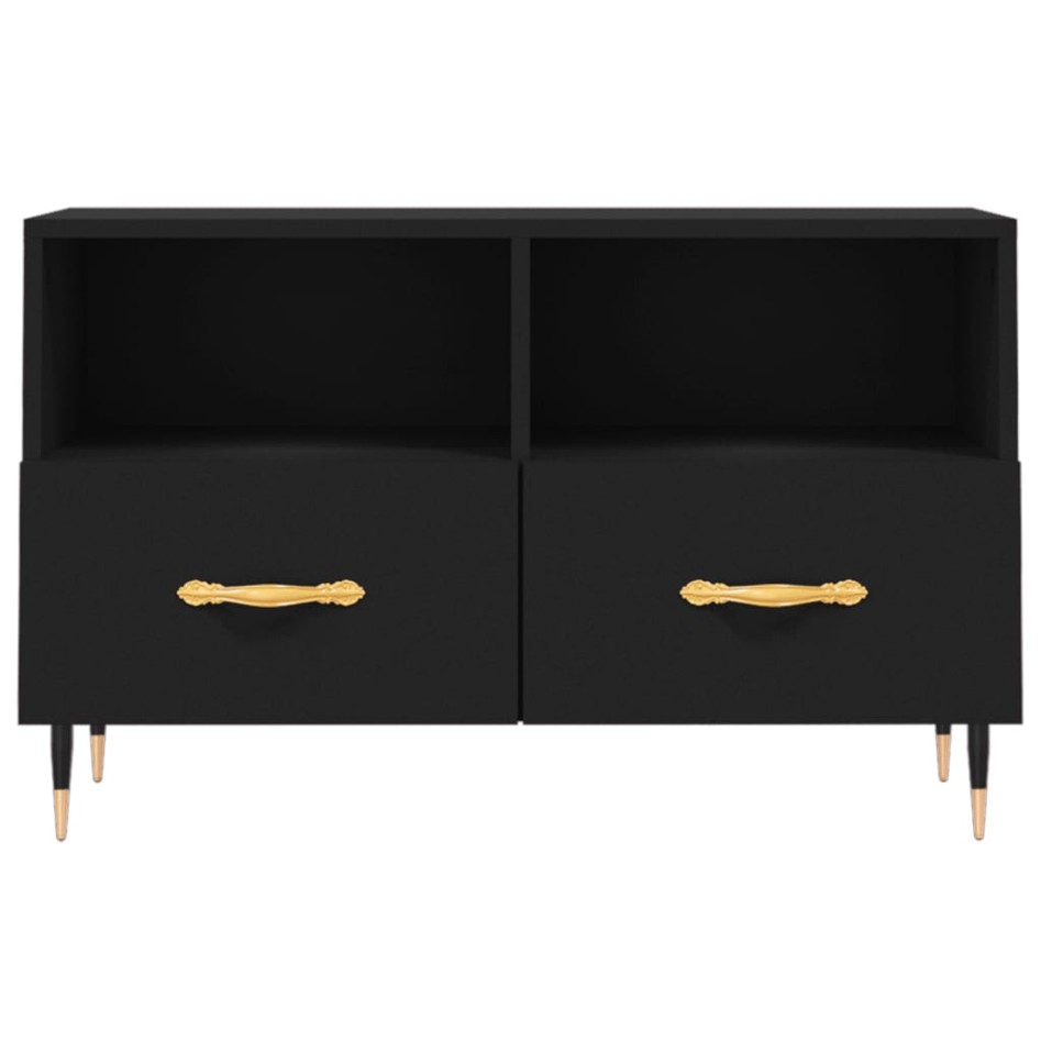 Mueble para TV madera contrachapada negro 80x36x50