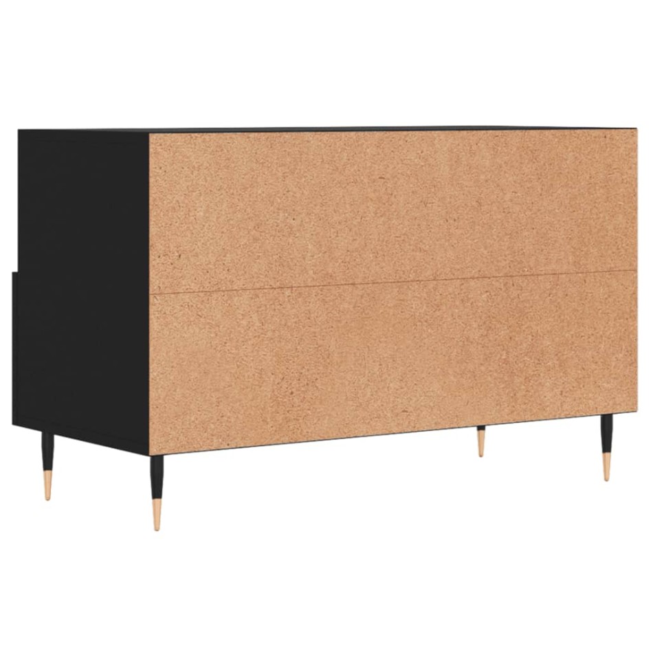 Mueble para TV madera contrachapada negro 80x36x50