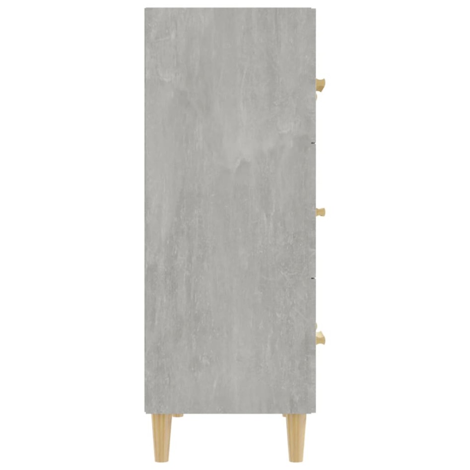 Aparador de madera contrachapada gris hormigón 70x34x90