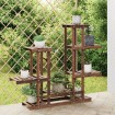 Soporte para flores madera maciza abeto 95x25x96 cm