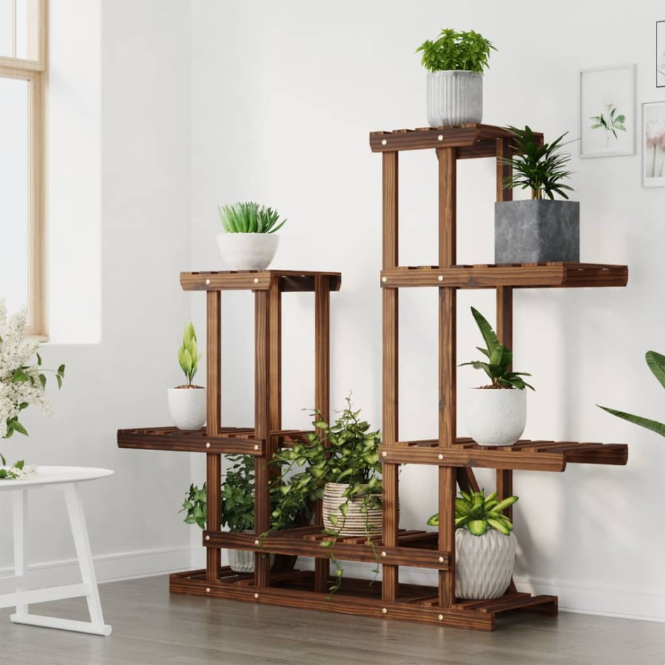 Soporte para flores madera maciza abeto 95x25x96