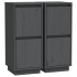 Aparador 2 uds madera maciza de pino gris 31,5x34x75