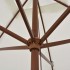 Sombrilla con palo de madera blanco crema 200x300