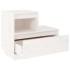 Mesita de noche madera maciza de pino blanco 60x34x51