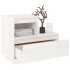 Mesita de noche madera maciza de pino blanco 60x34x51