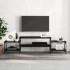 Mueble para TV madera contrachapada negro 197x35x52