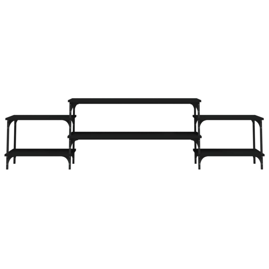 Mueble para TV madera contrachapada negro 197x35x52