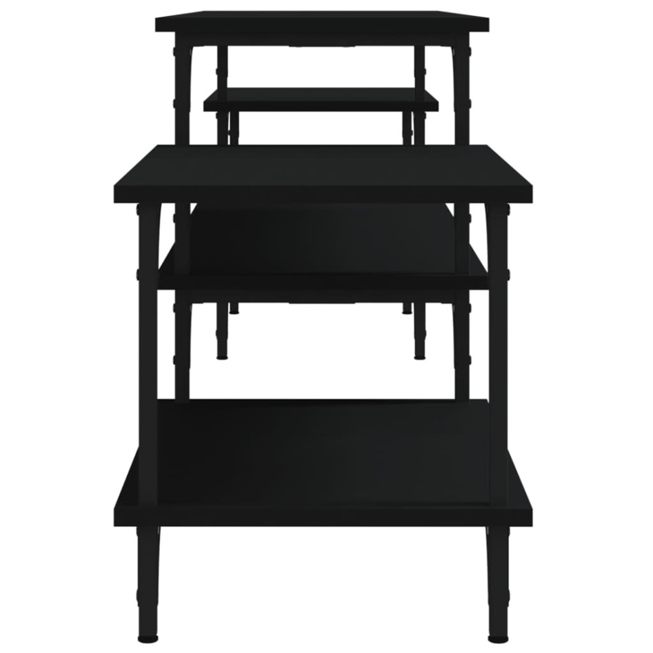 Mueble para TV madera contrachapada negro 197x35x52