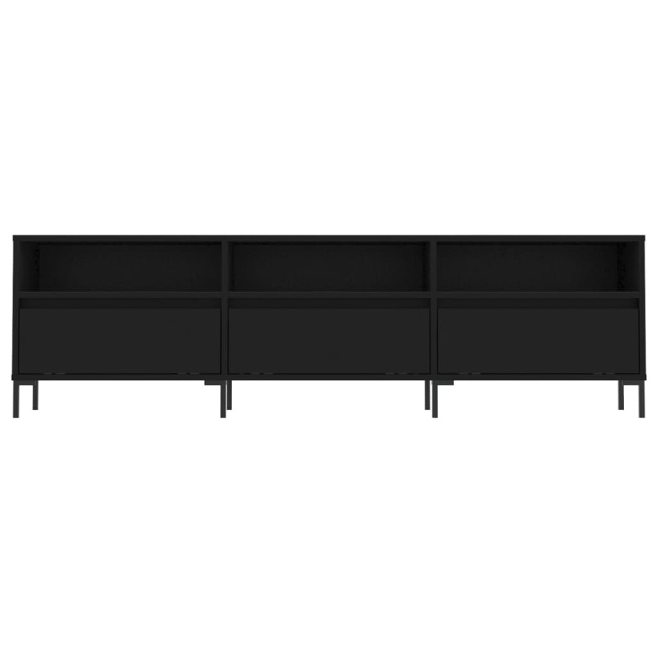 Mueble de TV madera contrachapada negro 150x30x44,5
