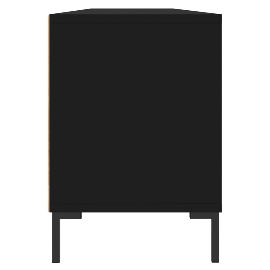 Mueble de TV madera contrachapada negro 150x30x44,5